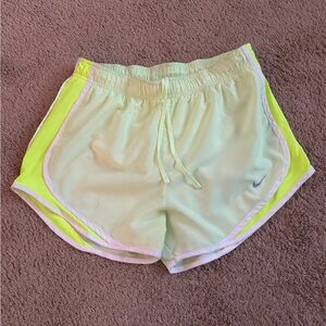 Nike Women's Light Yellow and Bright Yellow Athletic Shorts